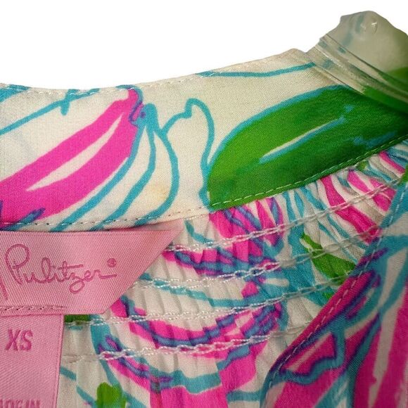 Lilly Pulitzer Silk Top Houston Ring The Bellboy Size XS Tulip Preppy Sleeveless - Picture 5 of 11
